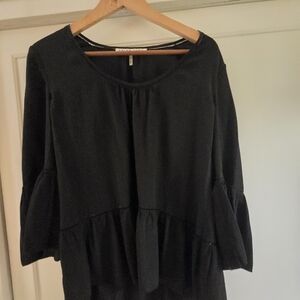 Trina Turk Black Bell Sleeve Blouse